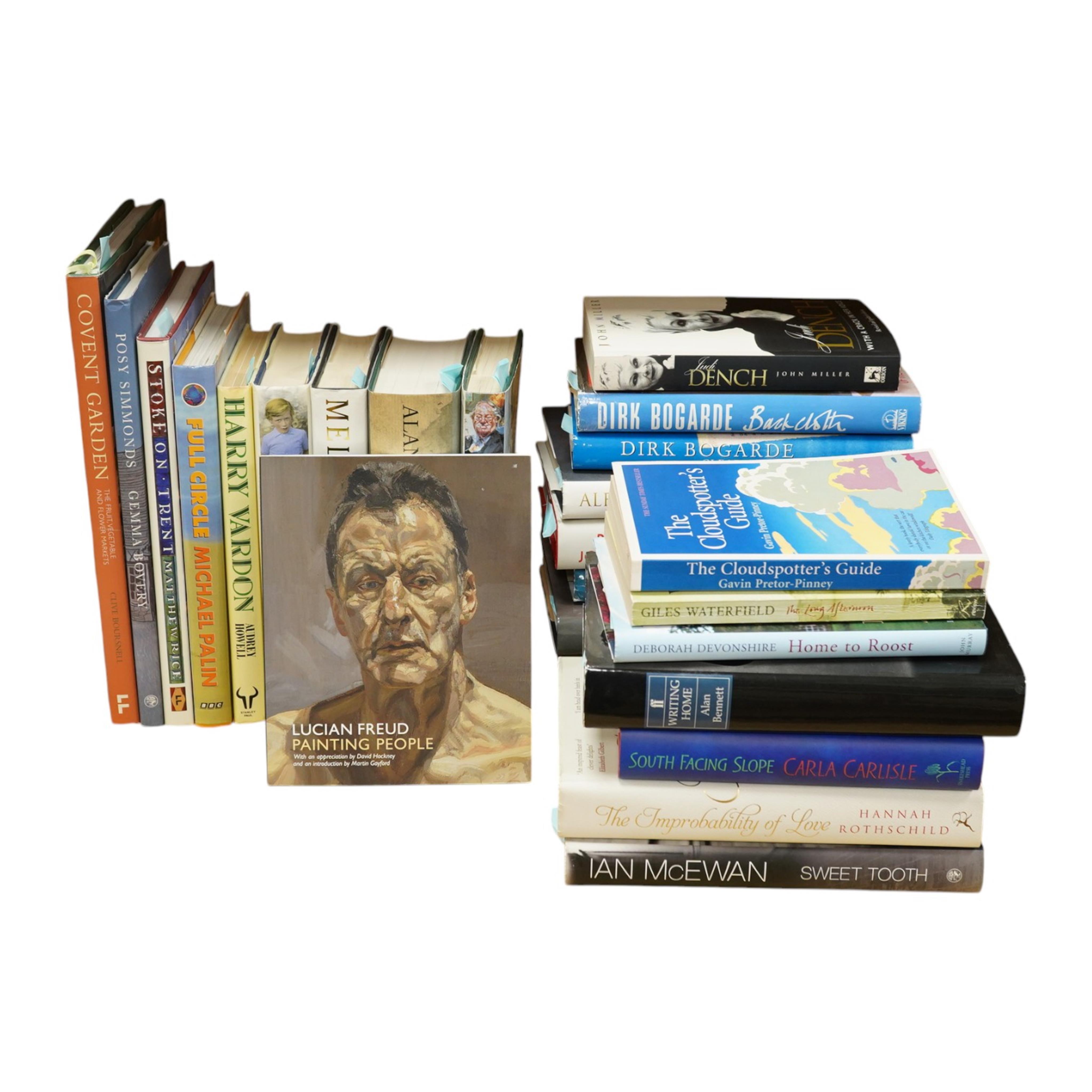 Modern signed first editions - 25 works, including Bogarde, Dirk, (six works); Alec Guinness - A Positively Final Appearance; Ian McEwan - Sweet Tooth, Lucien Freud - Painting People etc.,the hardbacks all with dust jack